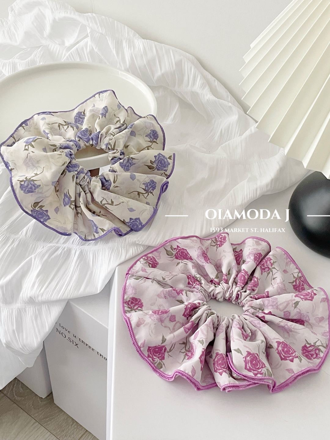 Large Floral Chiffon Scrunchie