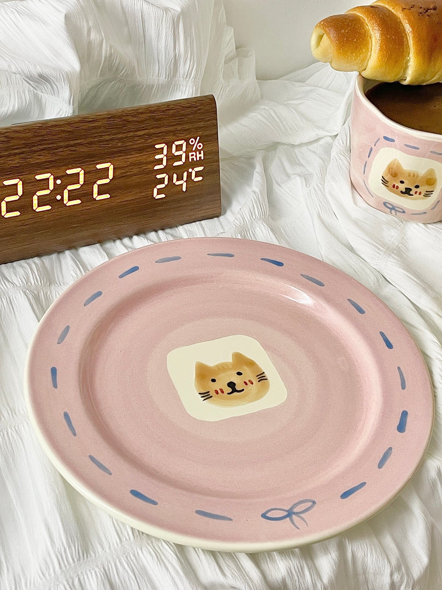 Cat Mug/ Cup with the Plate