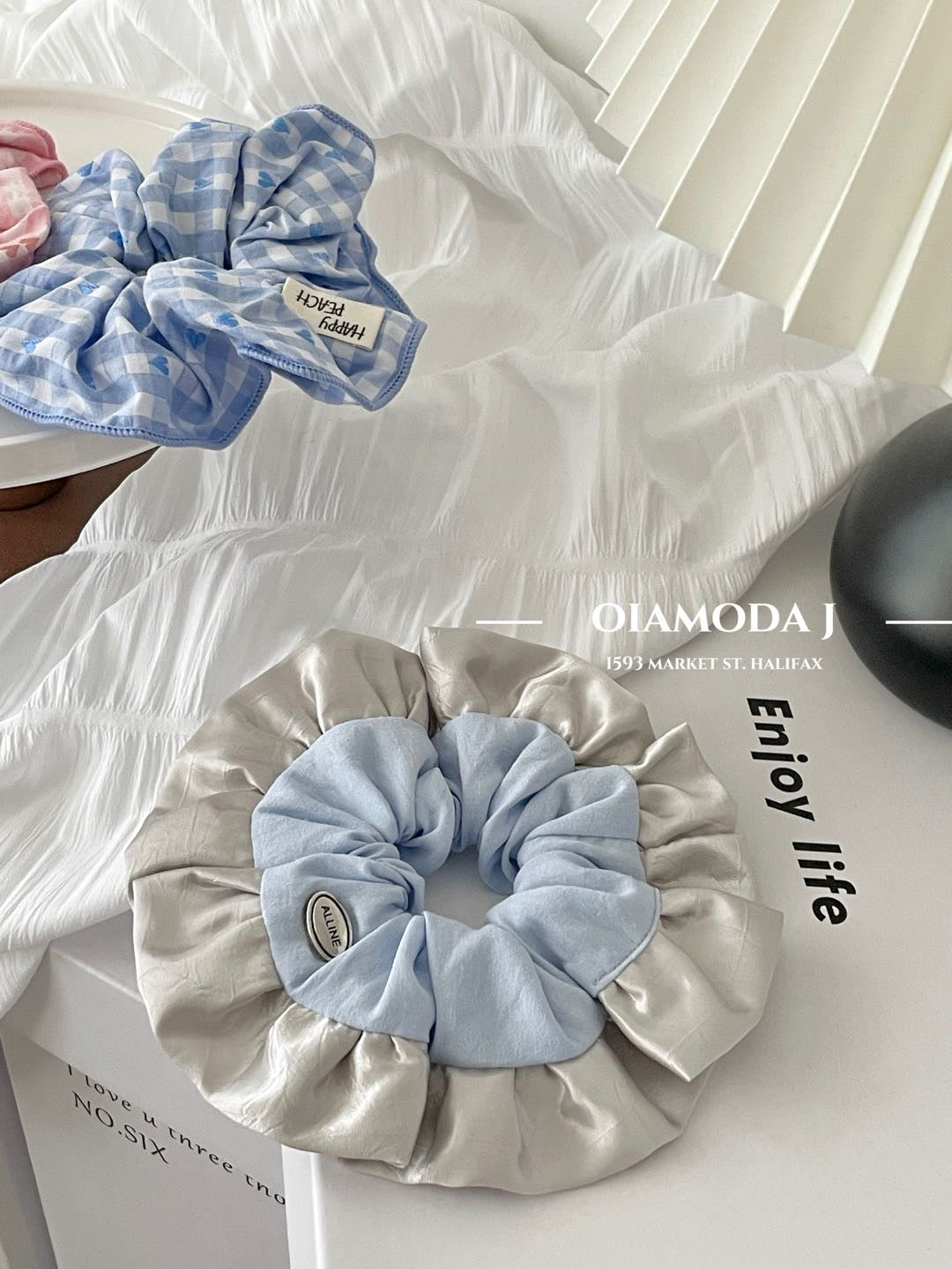 Double Layered Glossy Scrunchie