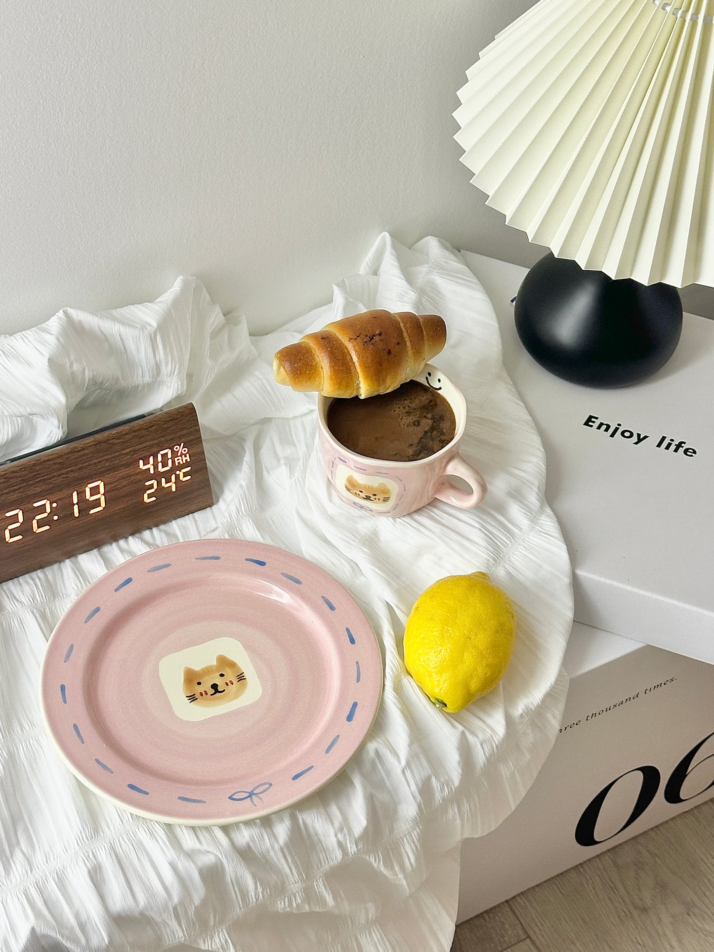 Cat Mug/ Cup with the Plate