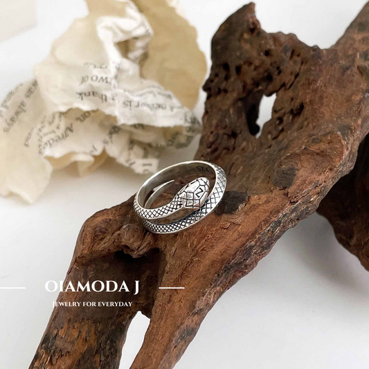 Snake Ring in Sterling Silver