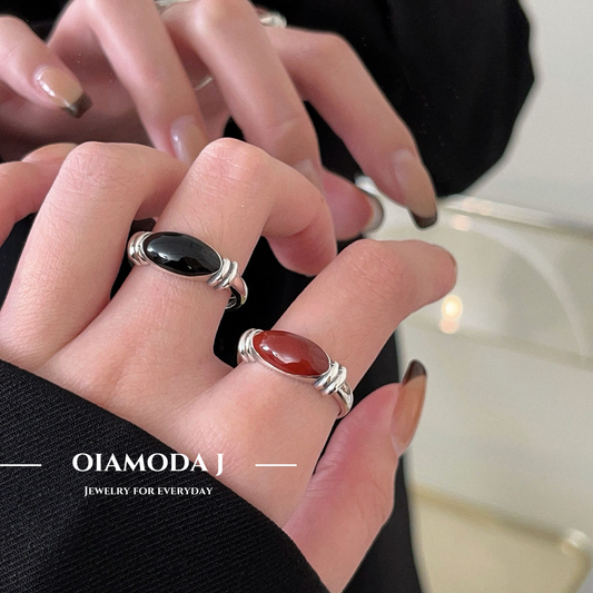 Enamel Ring in Sterling Silver