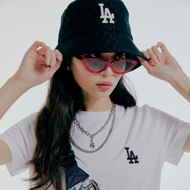 MLB Classic Monogram Jacquard Bucket Hat LA Dodgers