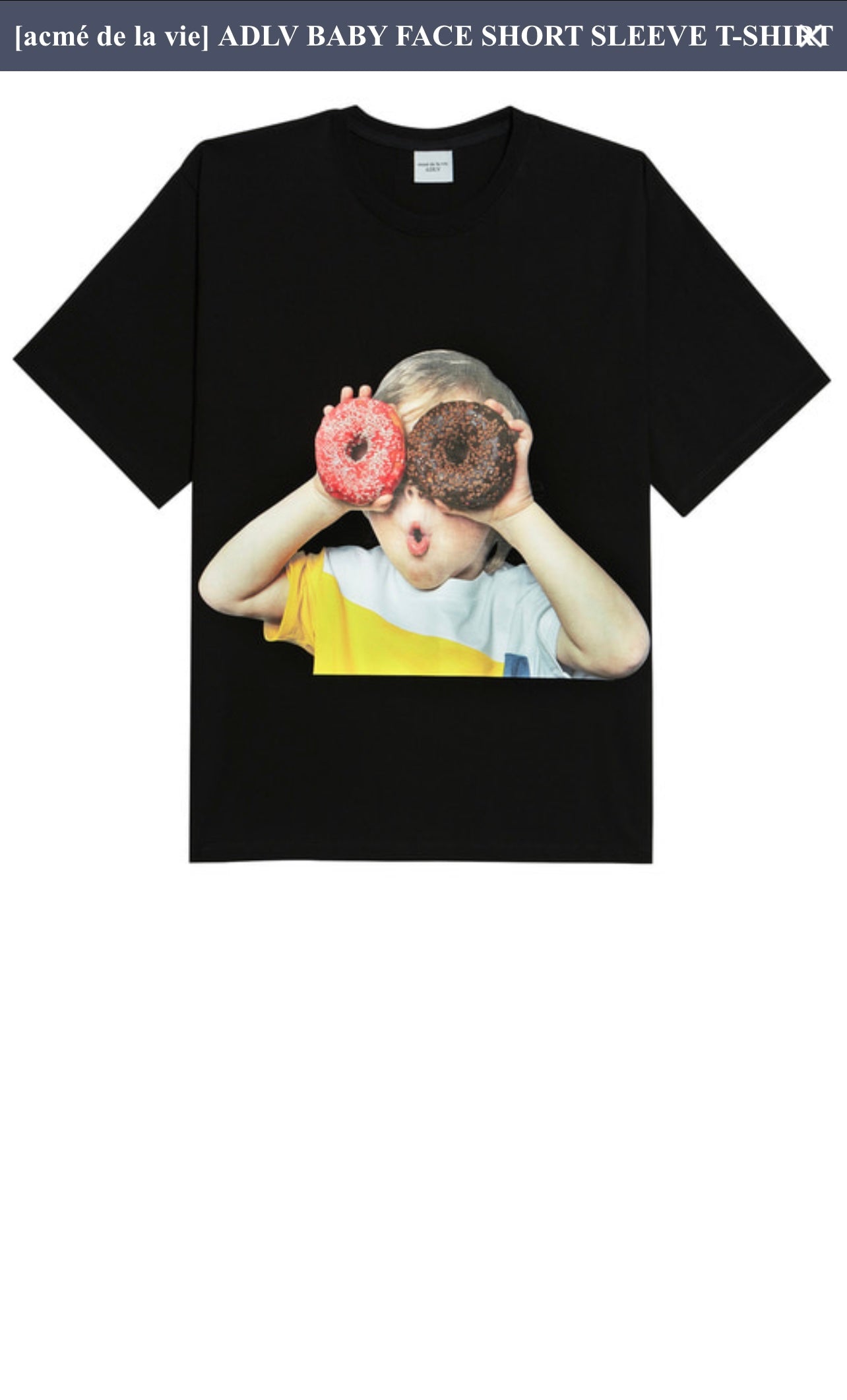 ADLV Baby Face Cute Doughnut Boy Short Tee