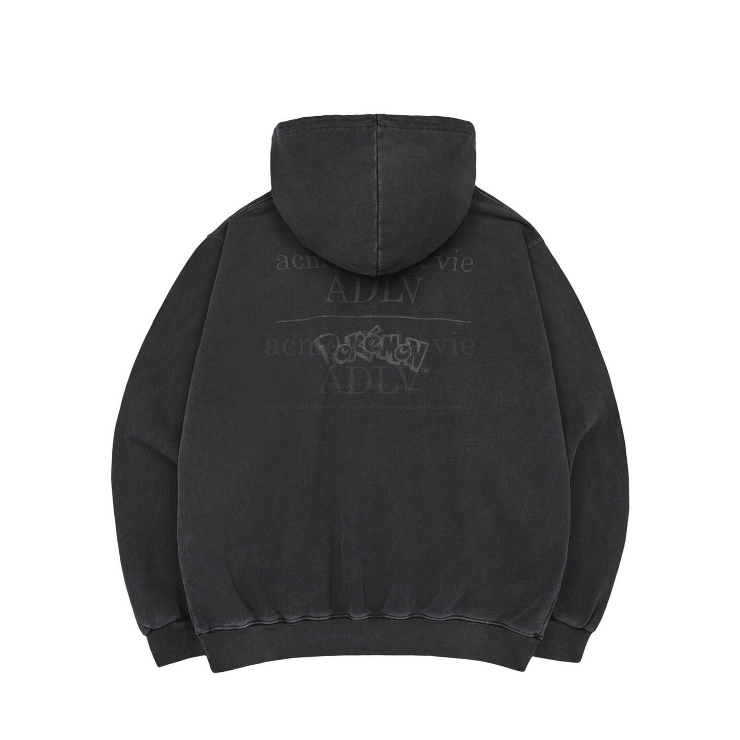 ADLV Pokémon FAIRI EVOLUTION PIGMENT HOODIE CHARCOAL