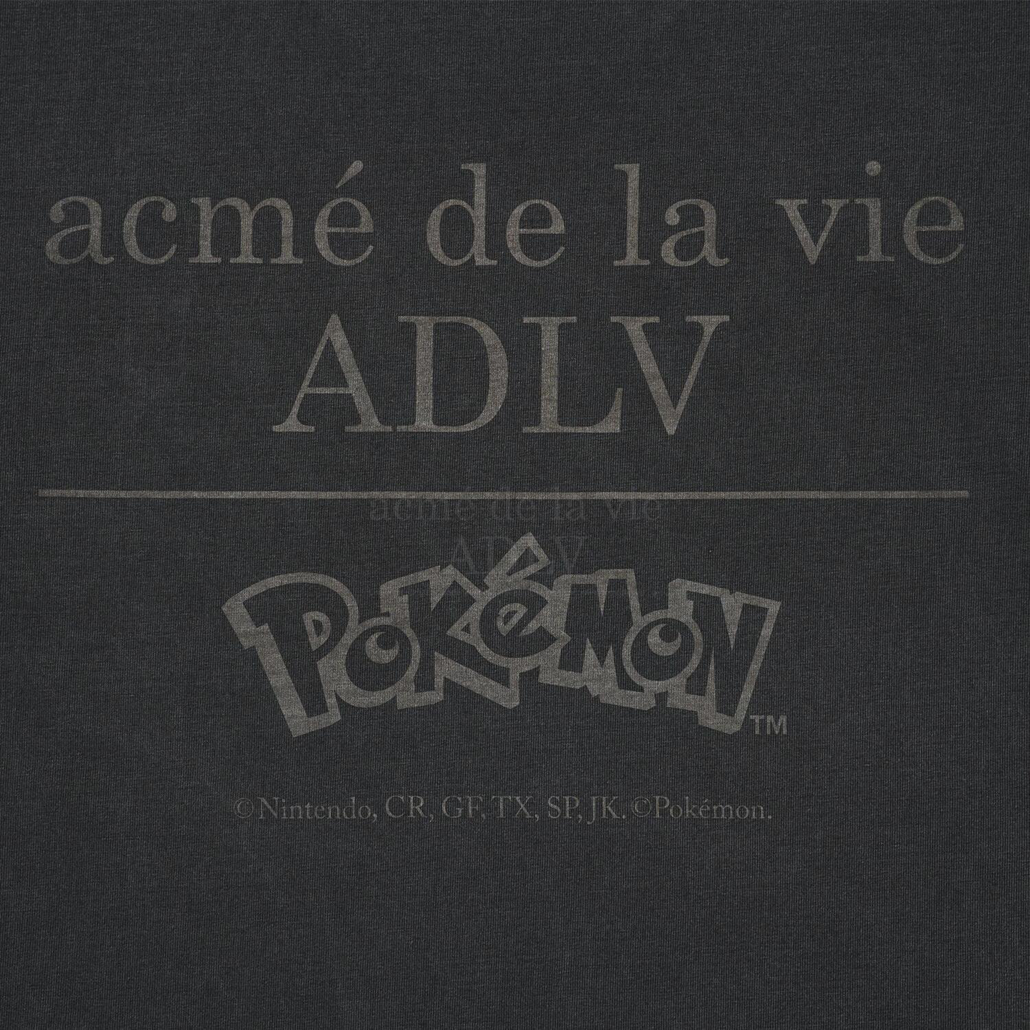 ADLV Pokémon ISANGHAESSI EVOLUTION PIGMENT SHORT SLEEVE T-SHIRT CHARCOAL