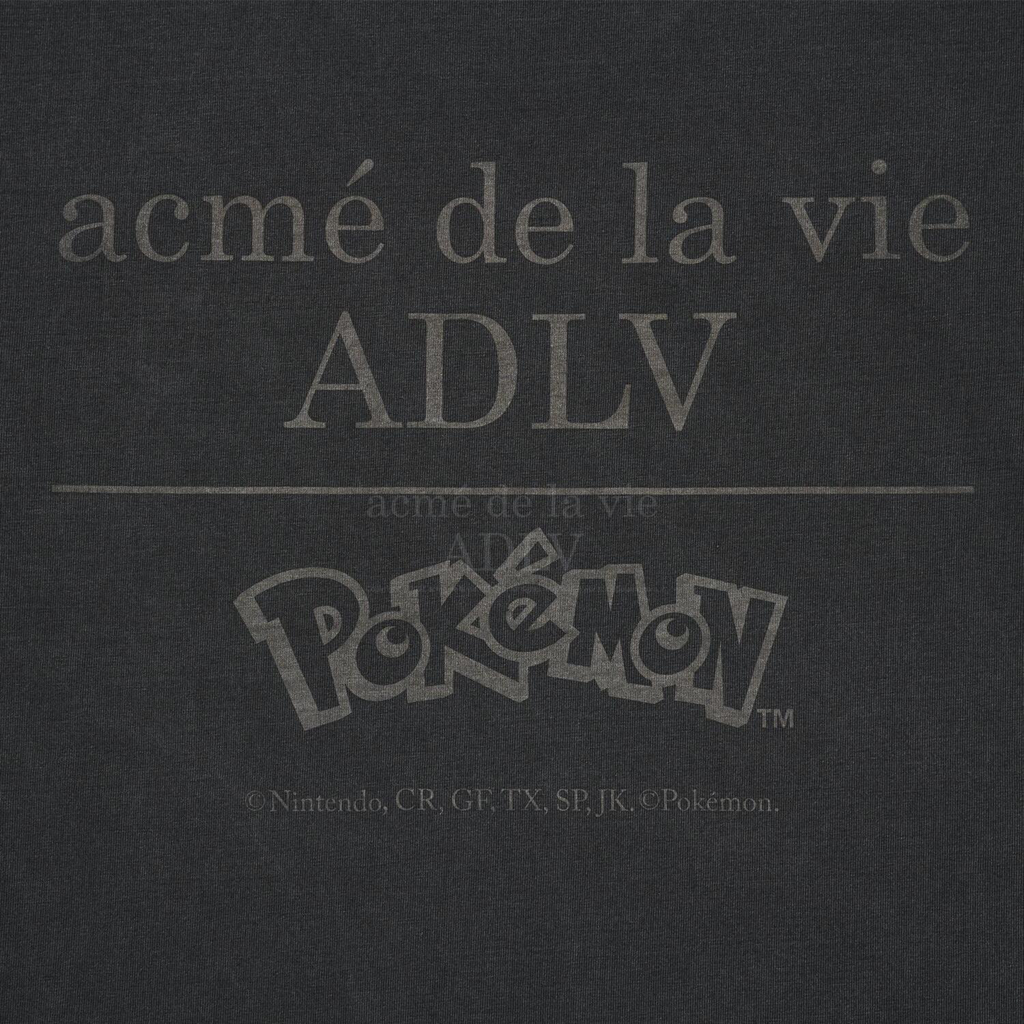 ADLV Pokémon FAIRI EVOLUTION PIGMENT SHORT SLEEVE T-SHIRT CHARCOAL