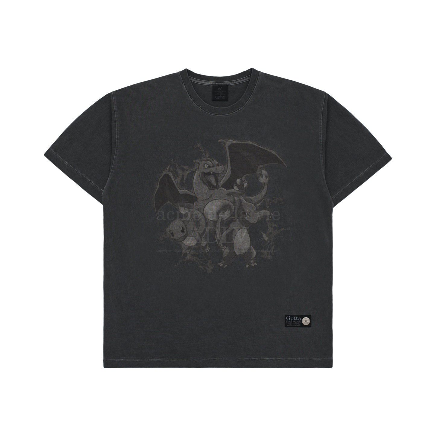 ADLV Pokémon FAIRI EVOLUTION PIGMENT SHORT SLEEVE T-SHIRT CHARCOAL