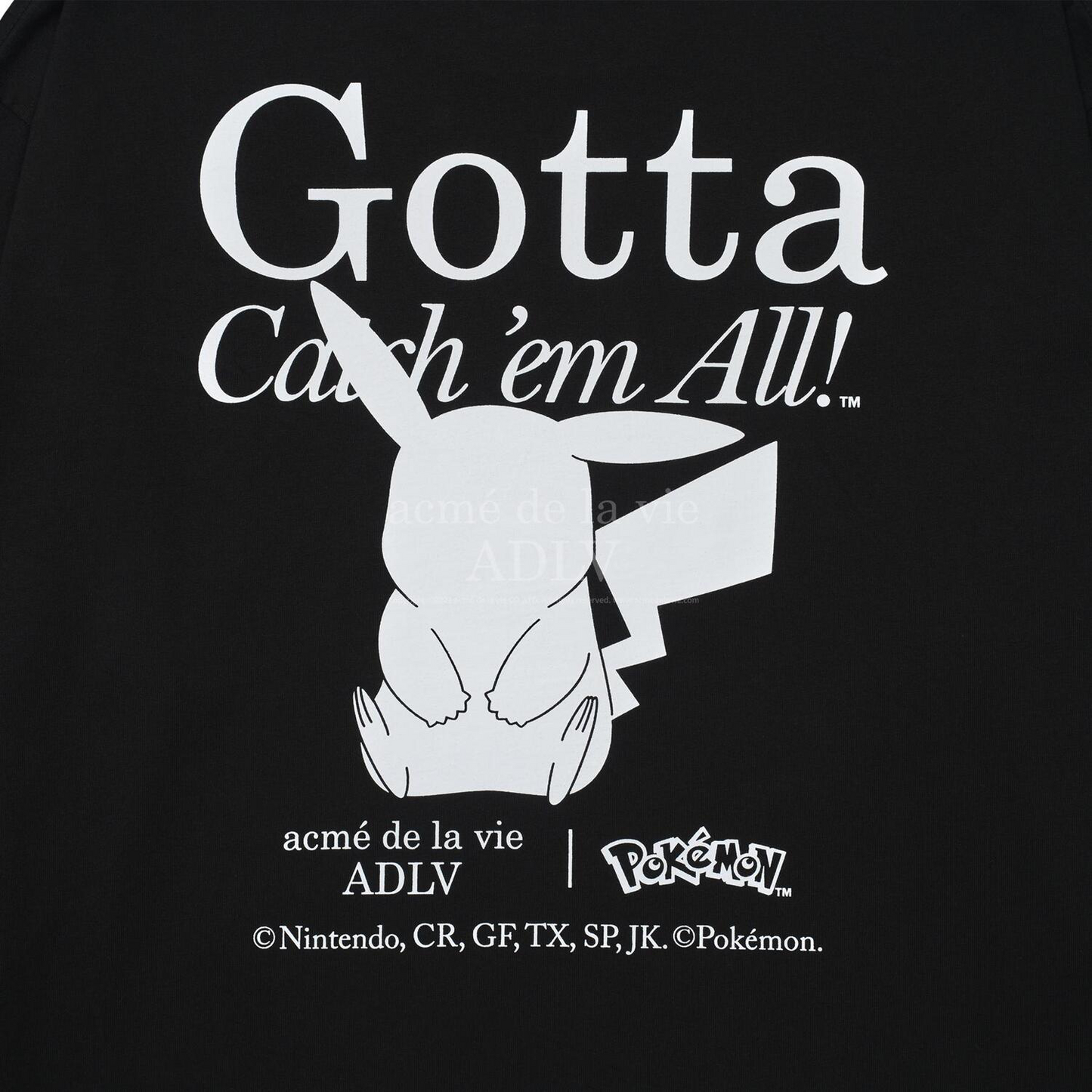 ADLV Pokémon GOTTA PIKACHU LONG SLEEVE T-SHIRT BLACK