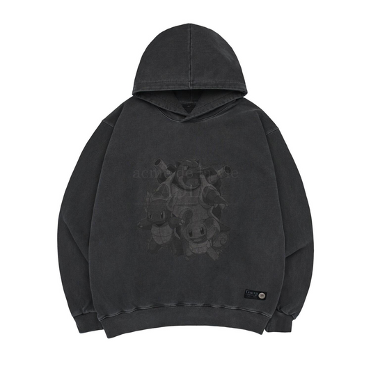 ADLV Pokémon KKOBUGI EVOLUTION PIGMENT HOODIE CHARCOAL