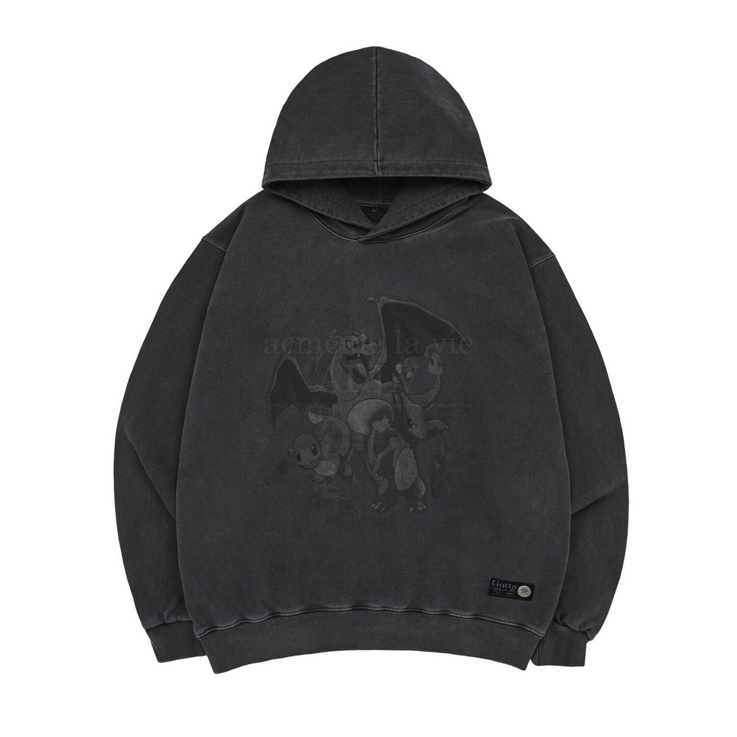 ADLV Pokémon FAIRI EVOLUTION PIGMENT HOODIE CHARCOAL