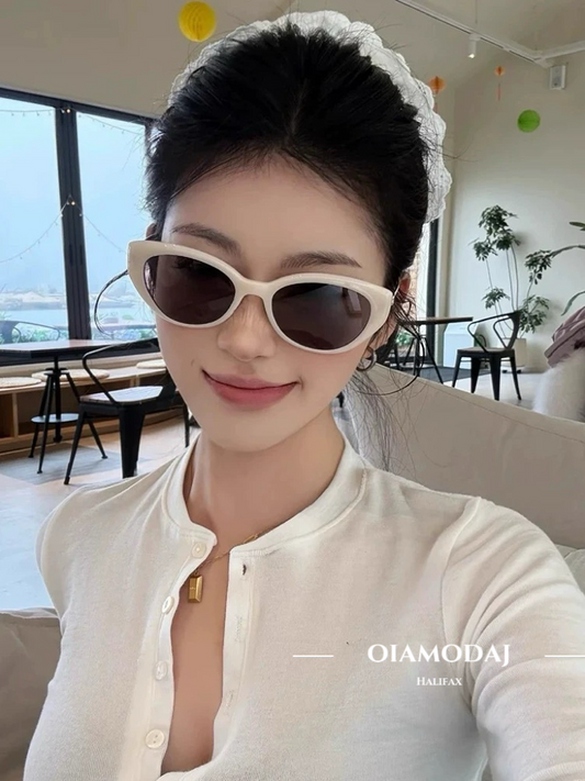 White-Framed Sunglasses