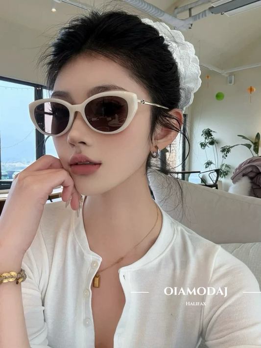 White-Framed Sunglasses