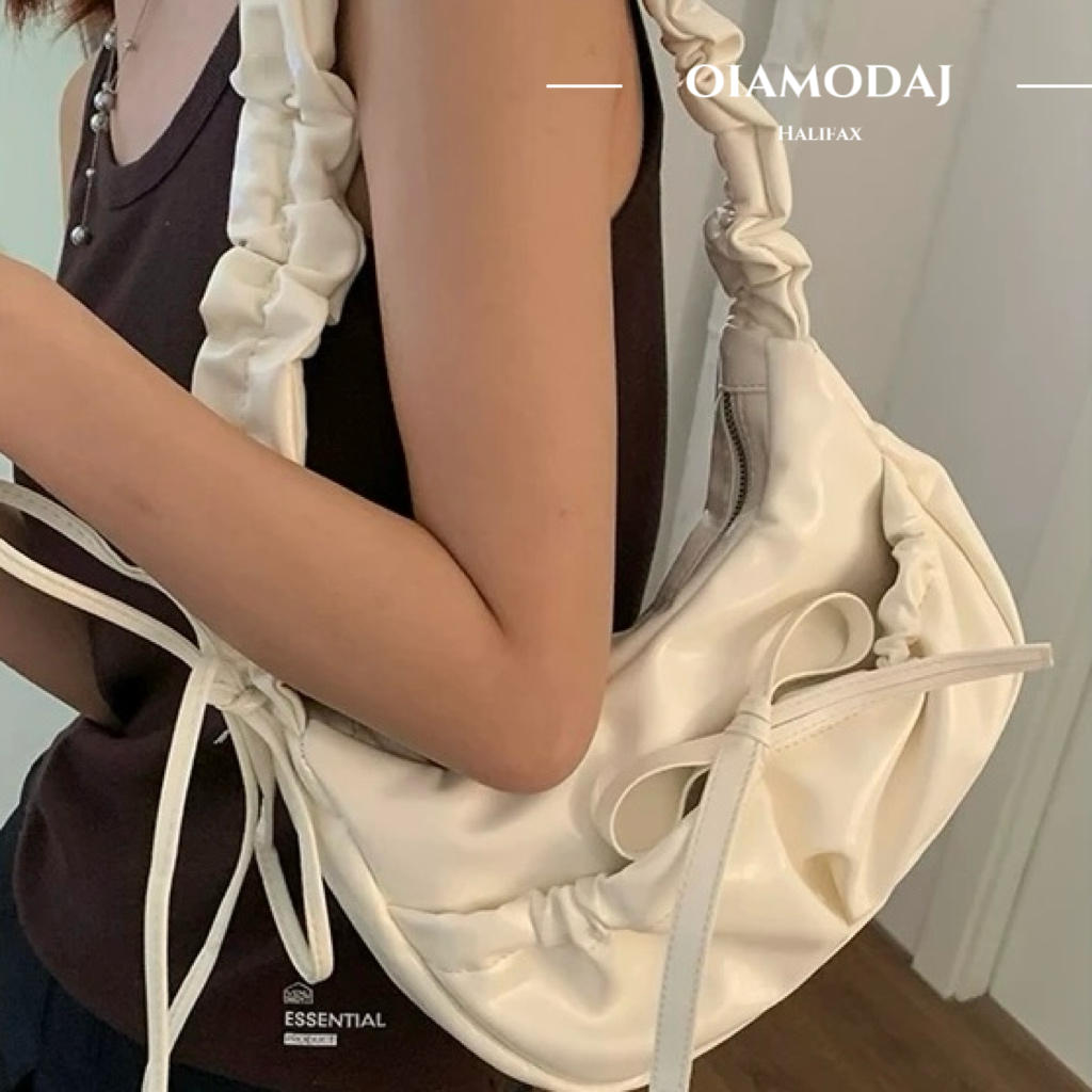 Bow-Detailed Scrunched Strap Bag （3 Colors）
