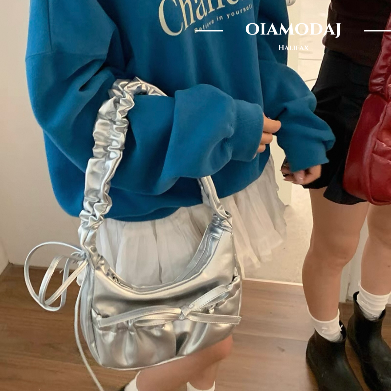 Bow-Detailed Scrunched Strap Bag （3 Colors）