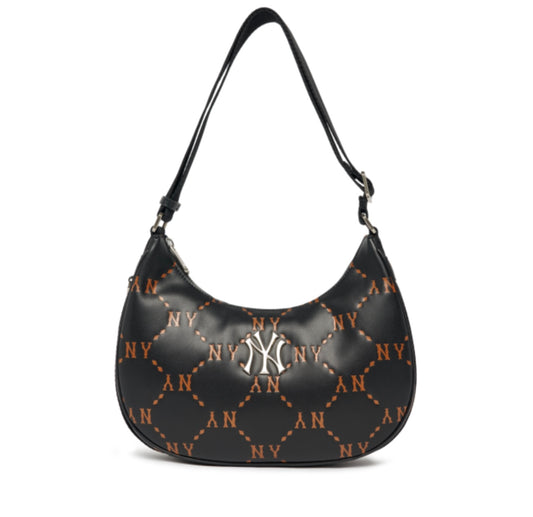 MLB Diamond Monogram PU Embossed Large Hobo Bag