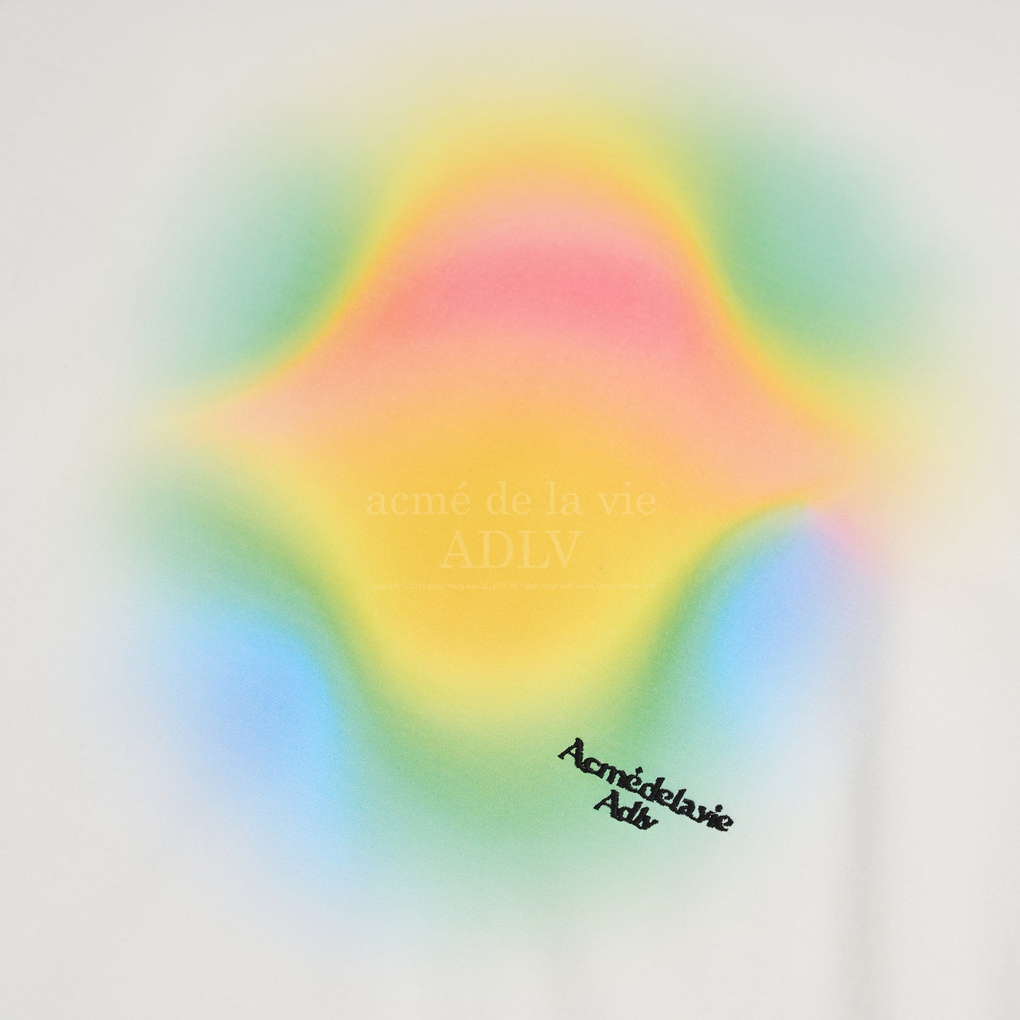 ADLV Larainbow Gradation Artwork Long Sleeve T-shirt Cream