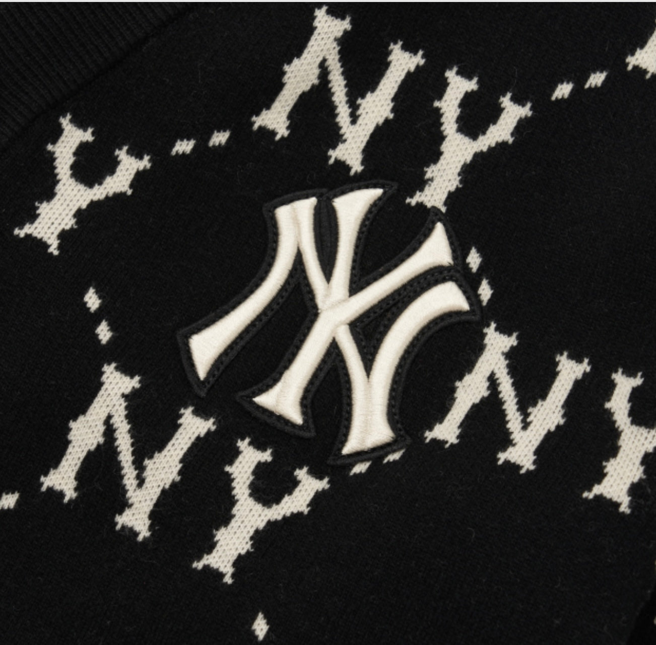 MLB Diamond Monogram Front Panel Pattern Cardigan New York Yankees