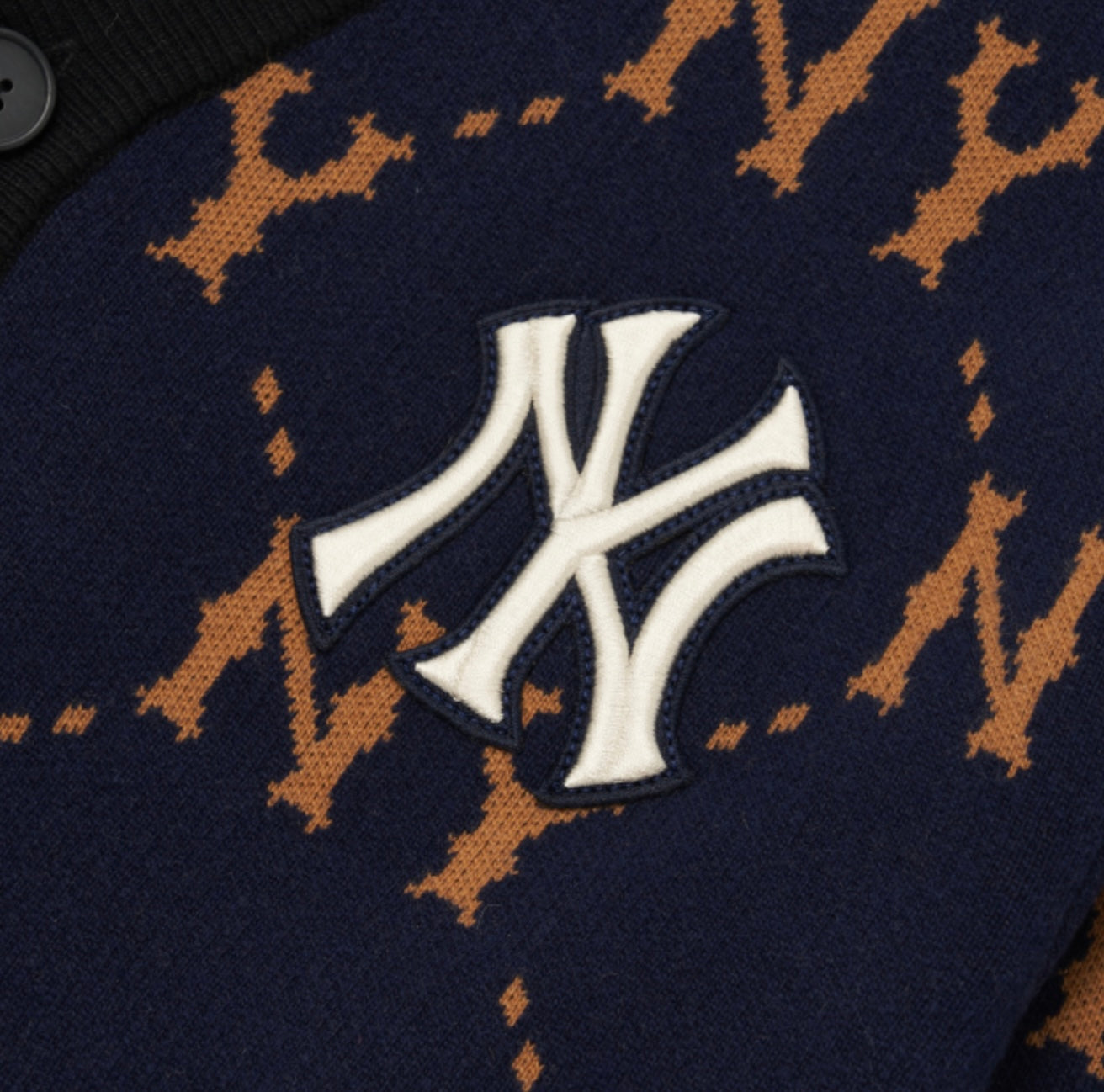 MLB Diamond Monogram Front Panel Pattern Cardigan New York Yankees