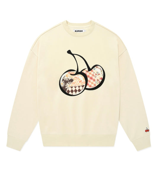 KIRSH Big Cherry Patchwork Sweatshirt Ka (Ivory)