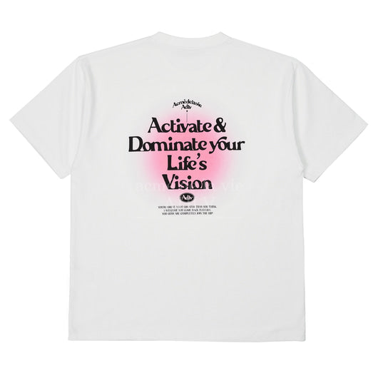 ADLV Back Spread Slogan Short Sleeve Tee Pink