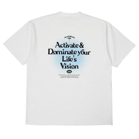 ADLV Back Spread Slogan Short Sleeve Tee Blue