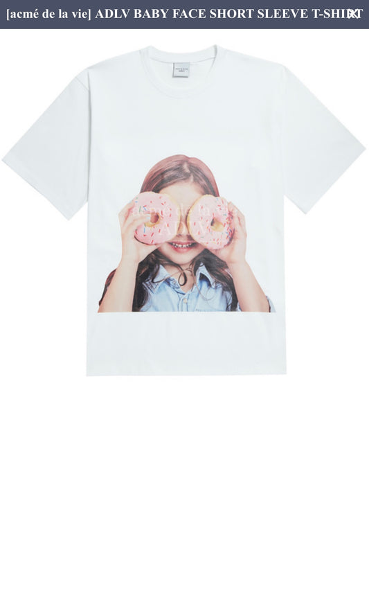 ADLV Baby Face Donuts Girl Short Tee White