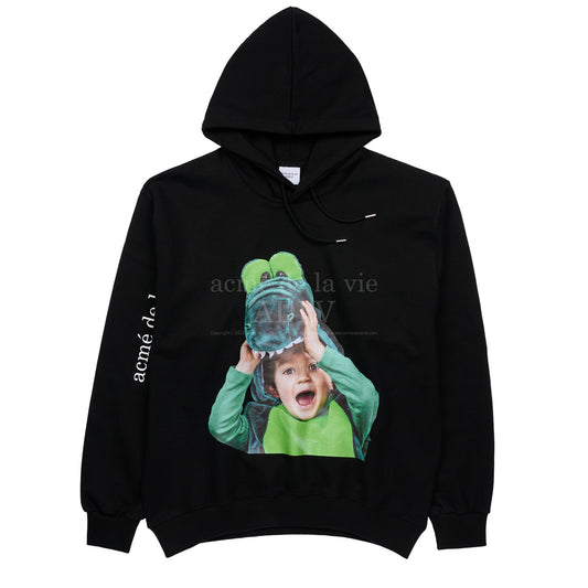 ADLV Baby Face Crocodile Doll Hoodie Black