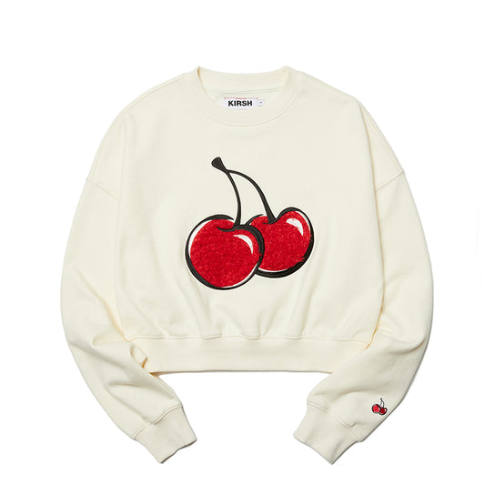 KIRSH Big Cherry Boucle Crop Sweatshirt (More Colours)