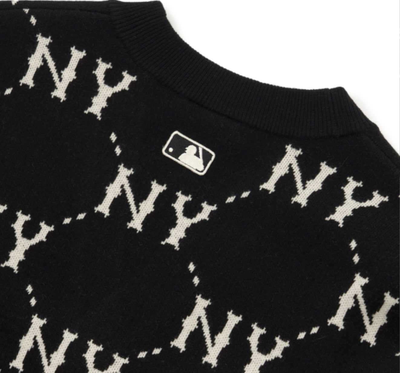 MLB Diamond Monogram Front Panel Pattern Cardigan New York Yankees