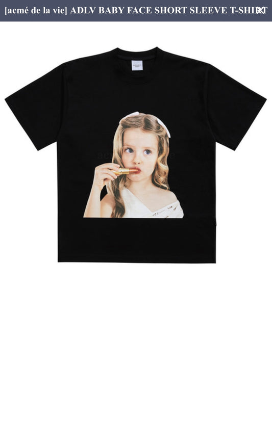 ADLV Baby Face Lip Stick Girl Short Tee