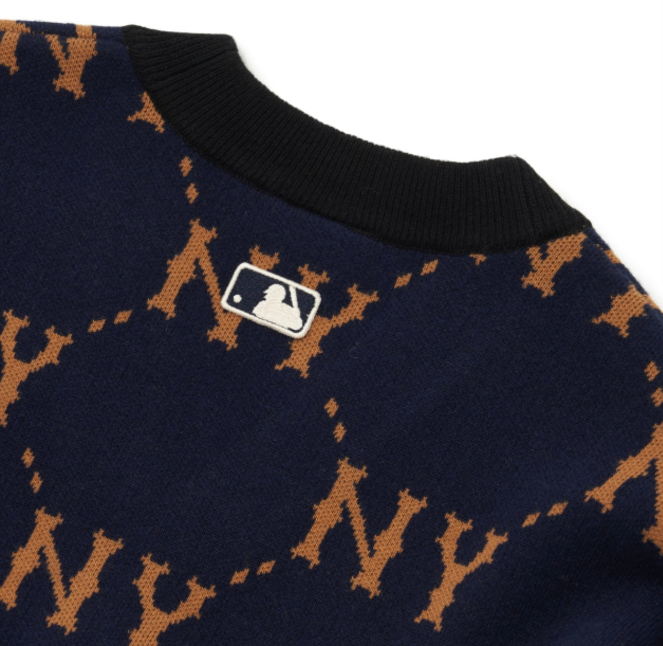 MLB Diamond Monogram Front Panel Pattern Cardigan New York Yankees