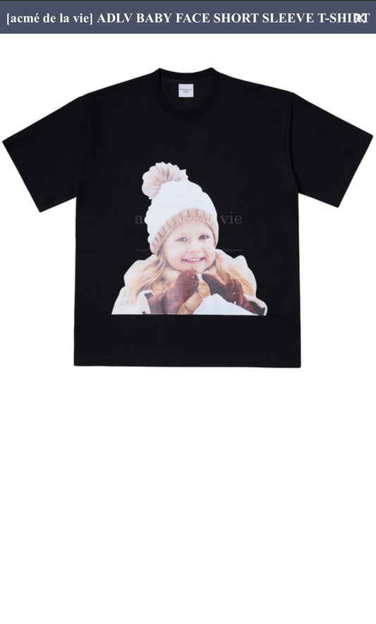 ADLV Baby Face Brown Beanie Girl Short Tee