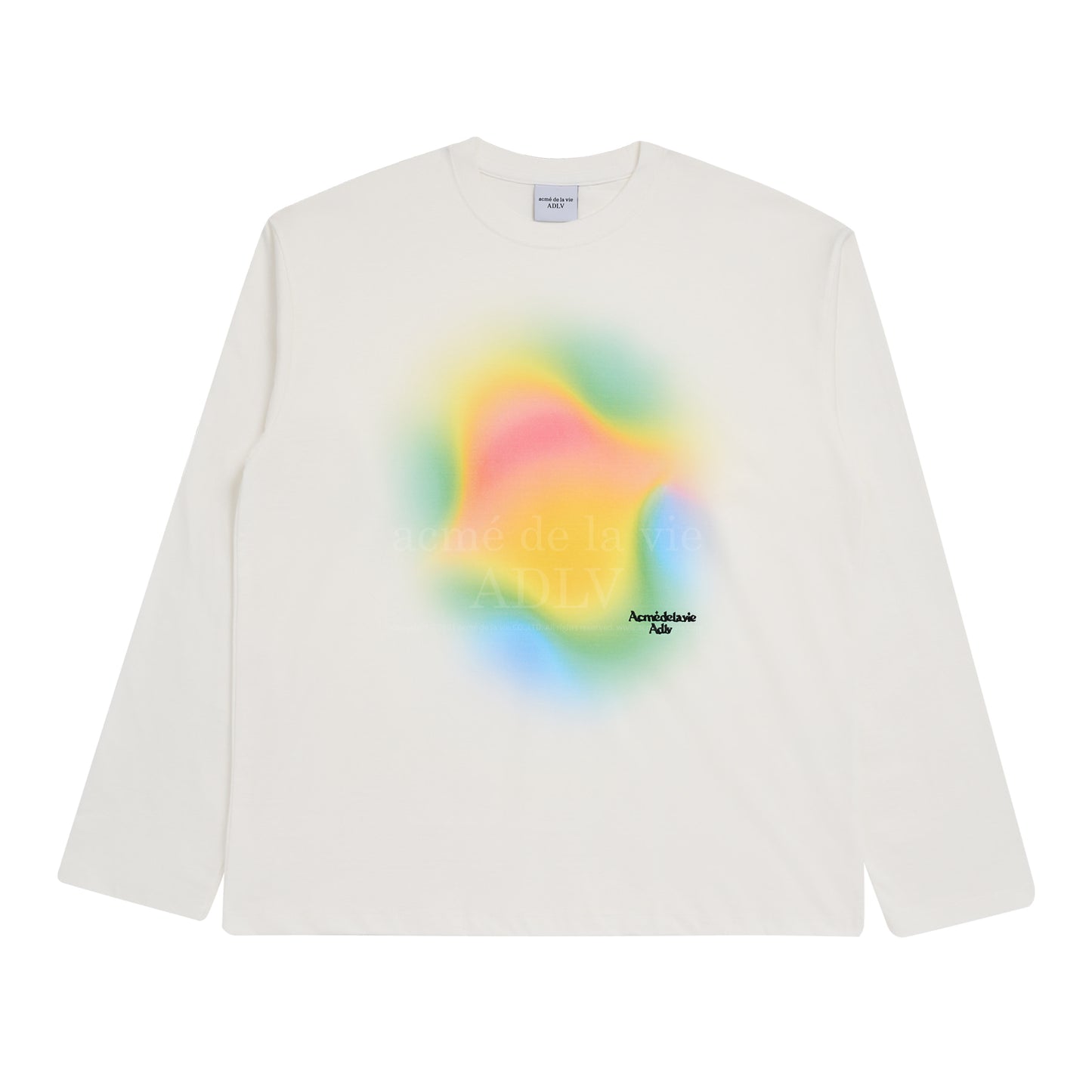 ADLV Larainbow Gradation Artwork Long Sleeve T-shirt Cream