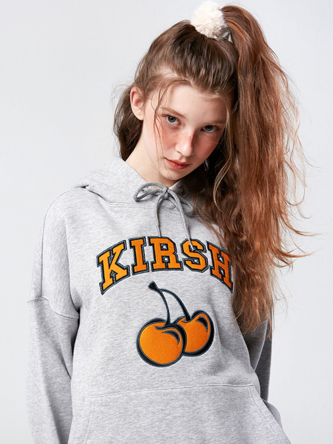 KIRSH Arch Logo Cherry Hoodie Ka [melange Gray]